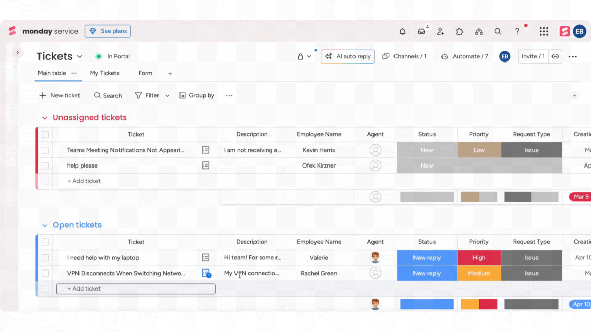 via monday service: Change Management Software Tools
