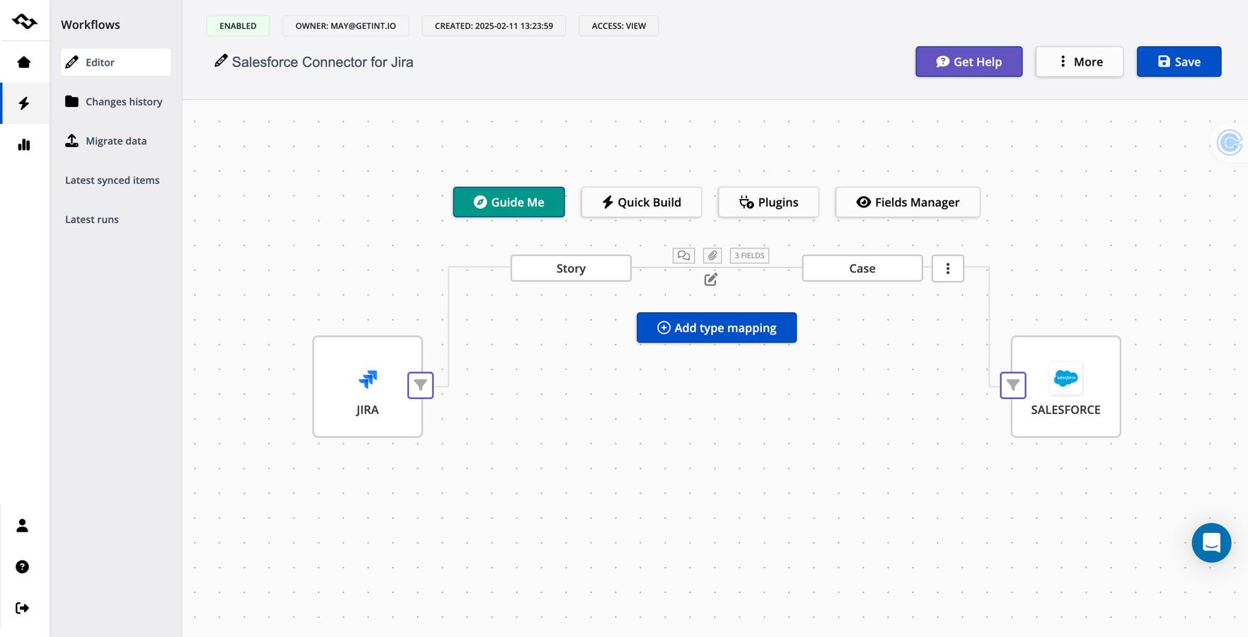 via Jira: project management software that integrates with Salesforce