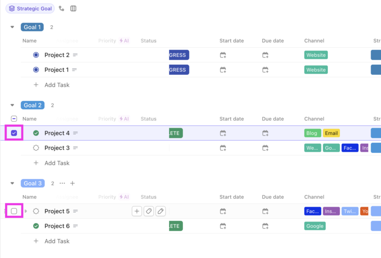 Bulk-generate properties for selected tasks in ClickUp: Airtable Alternatives