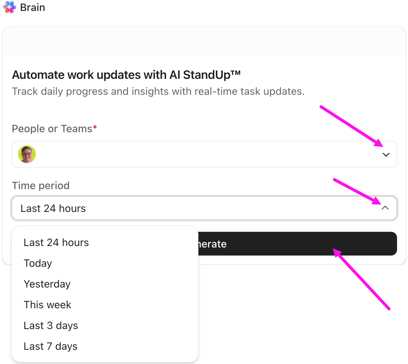 Track work against goals automatically with AI Standup in ClickUp
