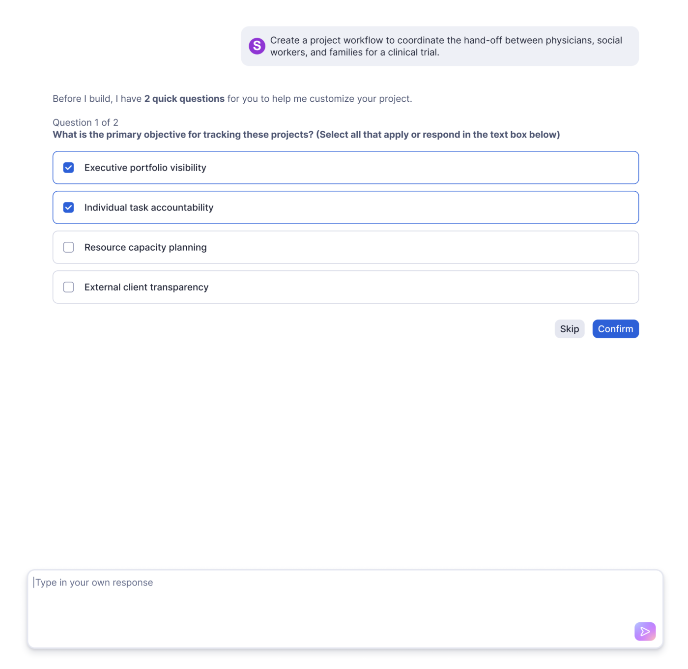 Smartsheet AI building a workspace: Airtable alternatives