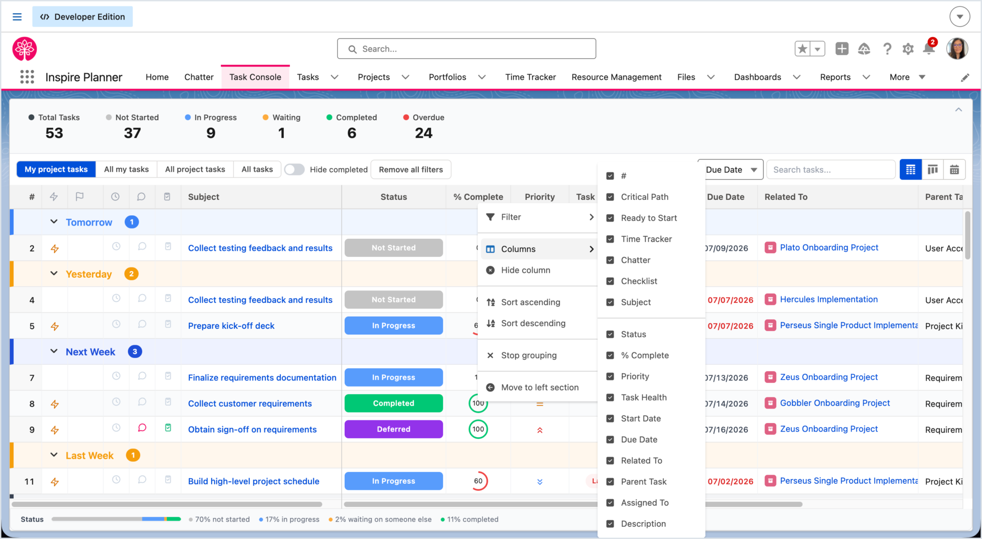 via Inspire Planner: project management software that integrates with Salesforce