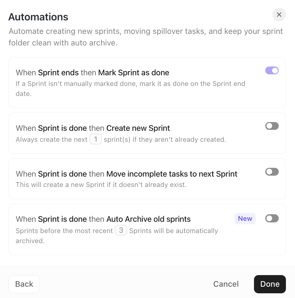 Use ClickUp Sprint Automations to bring structure to your daily work: How to set a Sprint Schedule