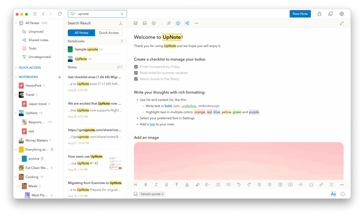 via UpNote: best note-taking app for android