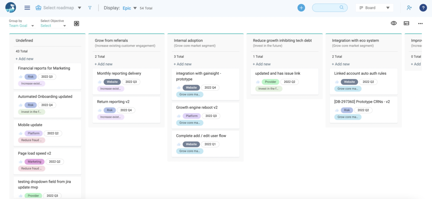 via Dragonboat: Product Portfolio Management Tools