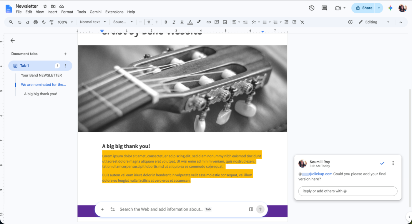 via Google Docs: Document Collaboration Software
