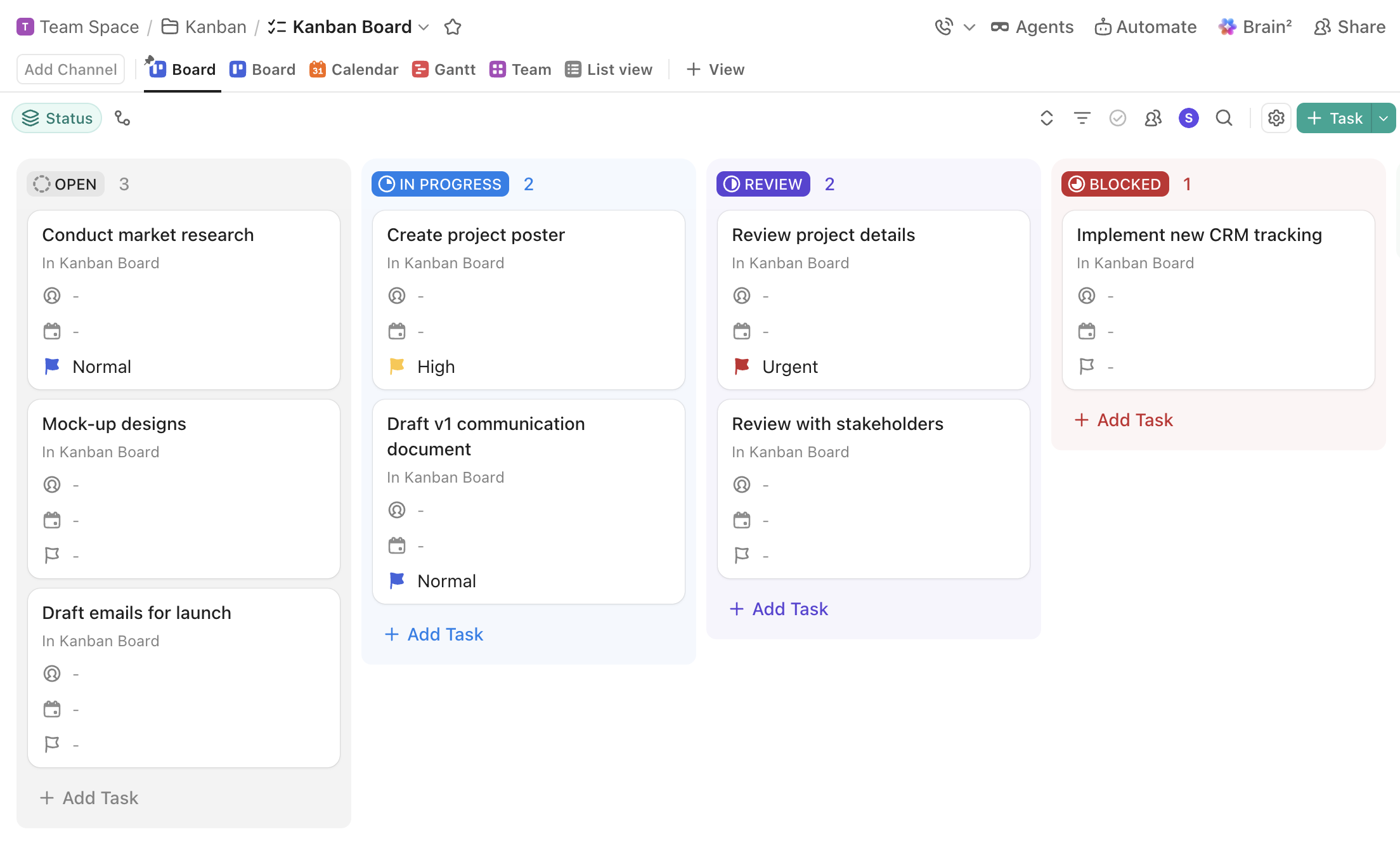 ADHD and Neurodivergent Adults Kanban Board Template by ClickUp