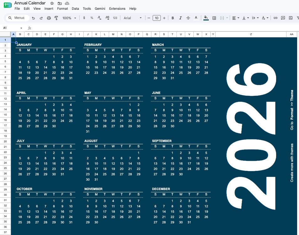 Annual Calendar by Google