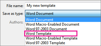 Create a Word Template