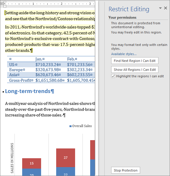 Use Restrict Editing in Word