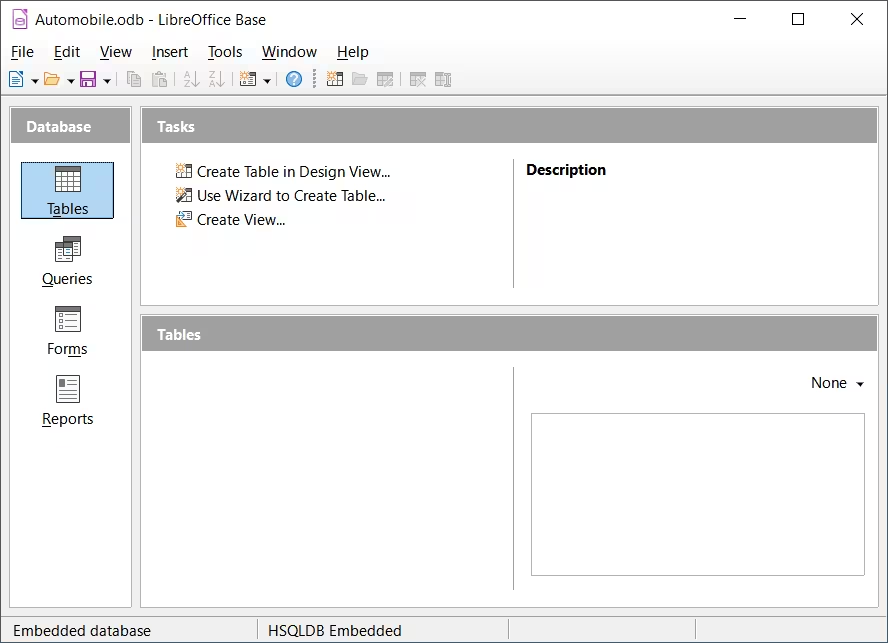 via LibreOffice Base: Microsoft Access Alternatives