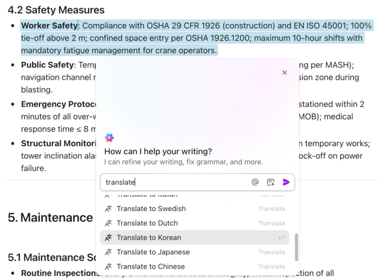 Keep AI-translated content tied to your core work with ClickUp Brain