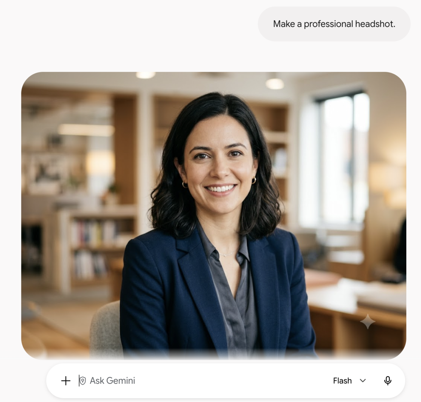 Example image of headshot via Gemini