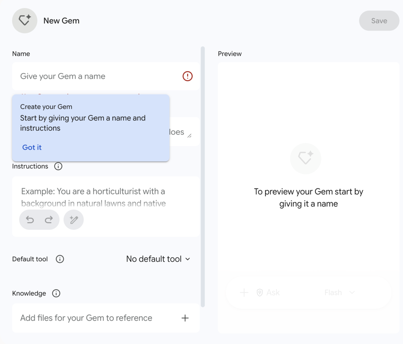 Add Gems and hit Save
