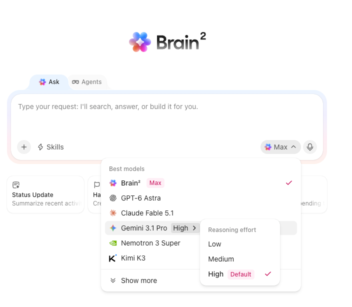 Access Gemini, ChatGPT, Claude, and other leading LLMs with ClickUp Brain: Gemini Prompts
