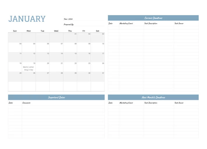 Marketing Calendar by gdoc.io