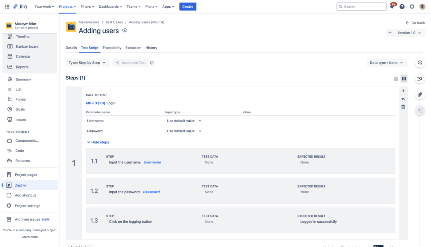 Zephyr by Smartbear : test management