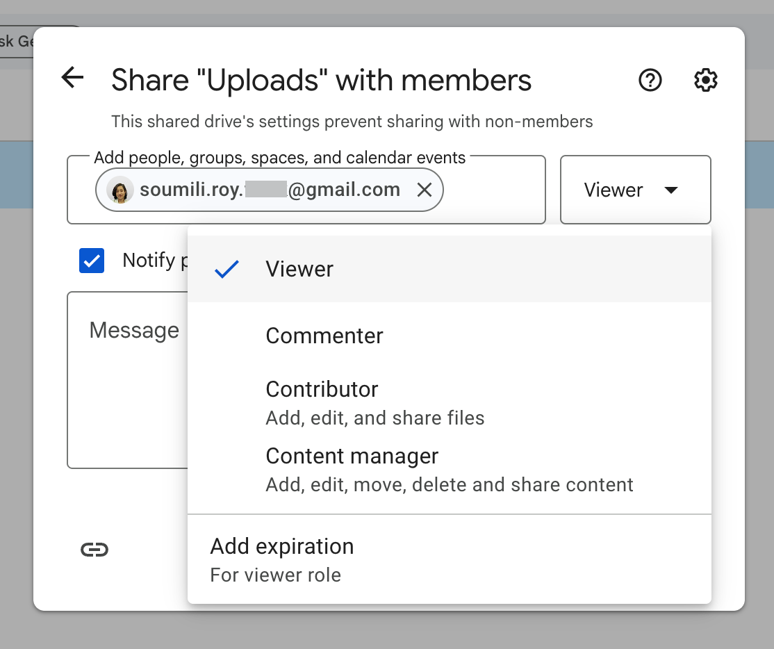 Set permissions in Google Drive files and folders: google drive client portal