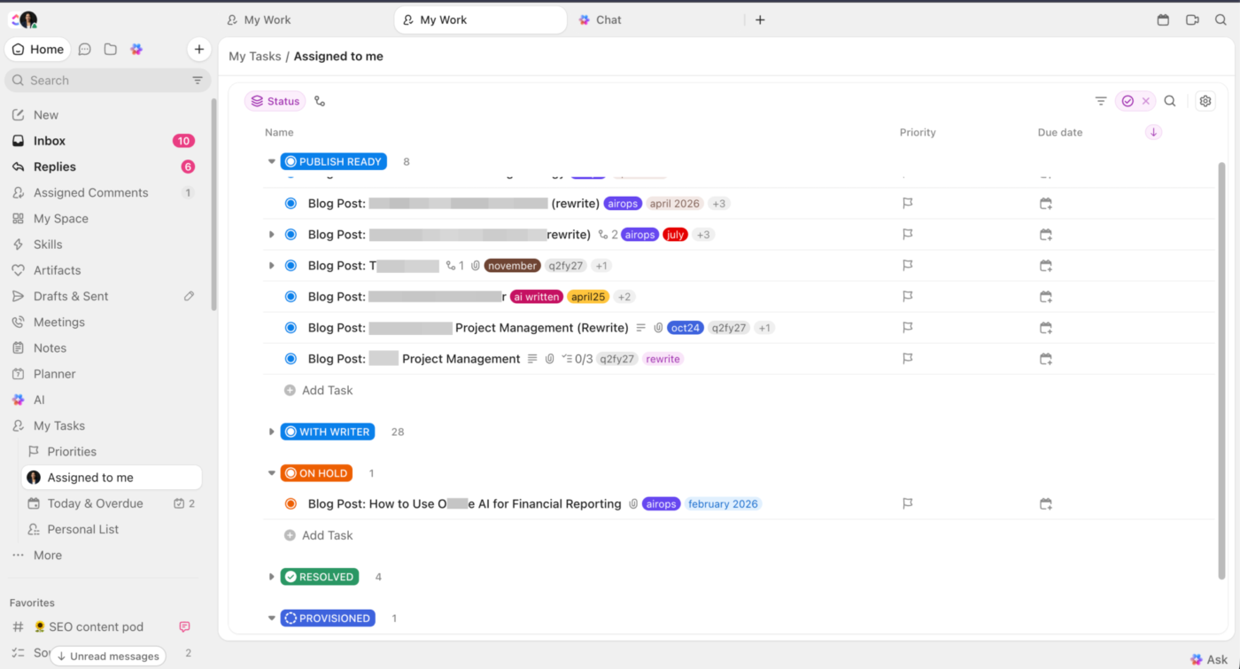 Centralize project work with ClickUp to keep tasks, docs, and communication connected: ClickUp vs Notion