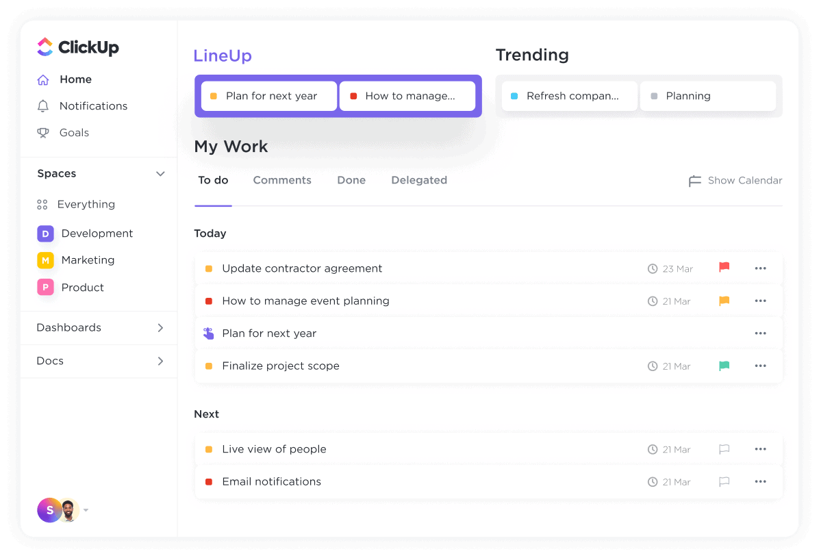 Create a list of task priorities for your team.