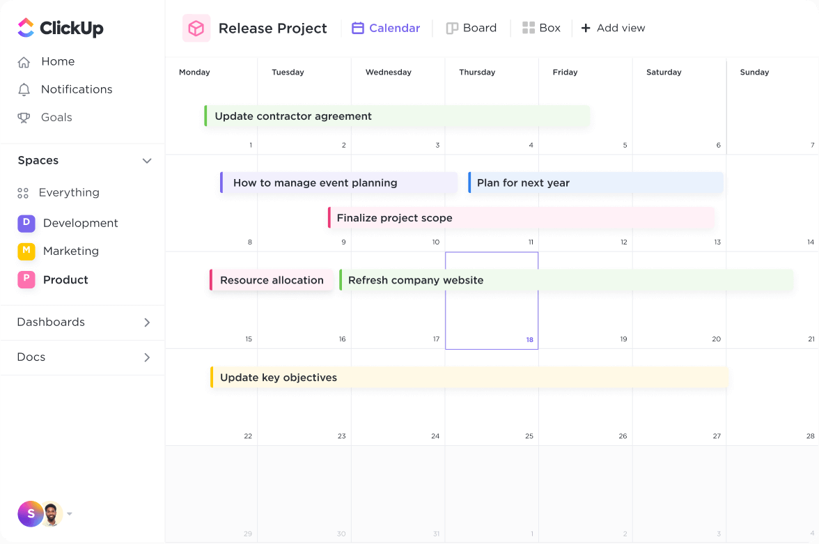 picture of google calendar integrating with a clickup calendar