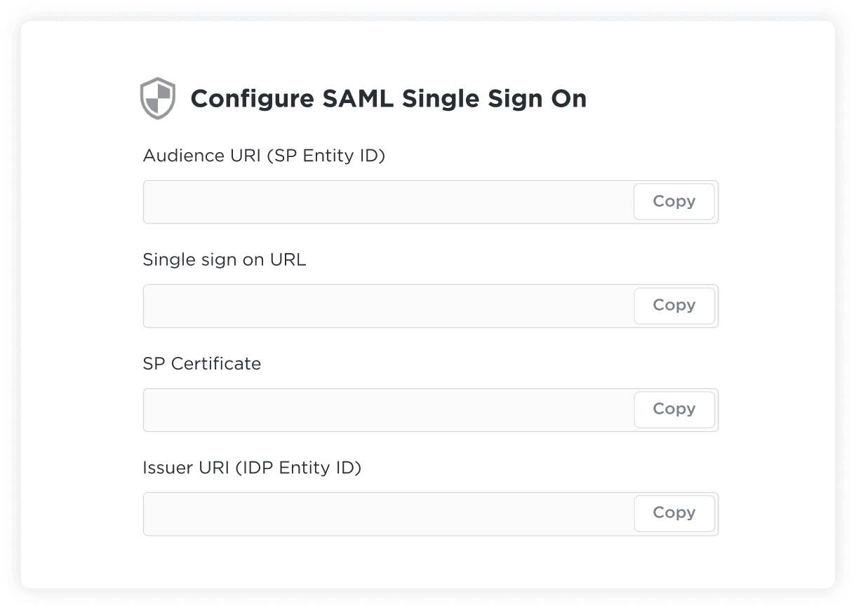 Custom SAML login through cloud apps.