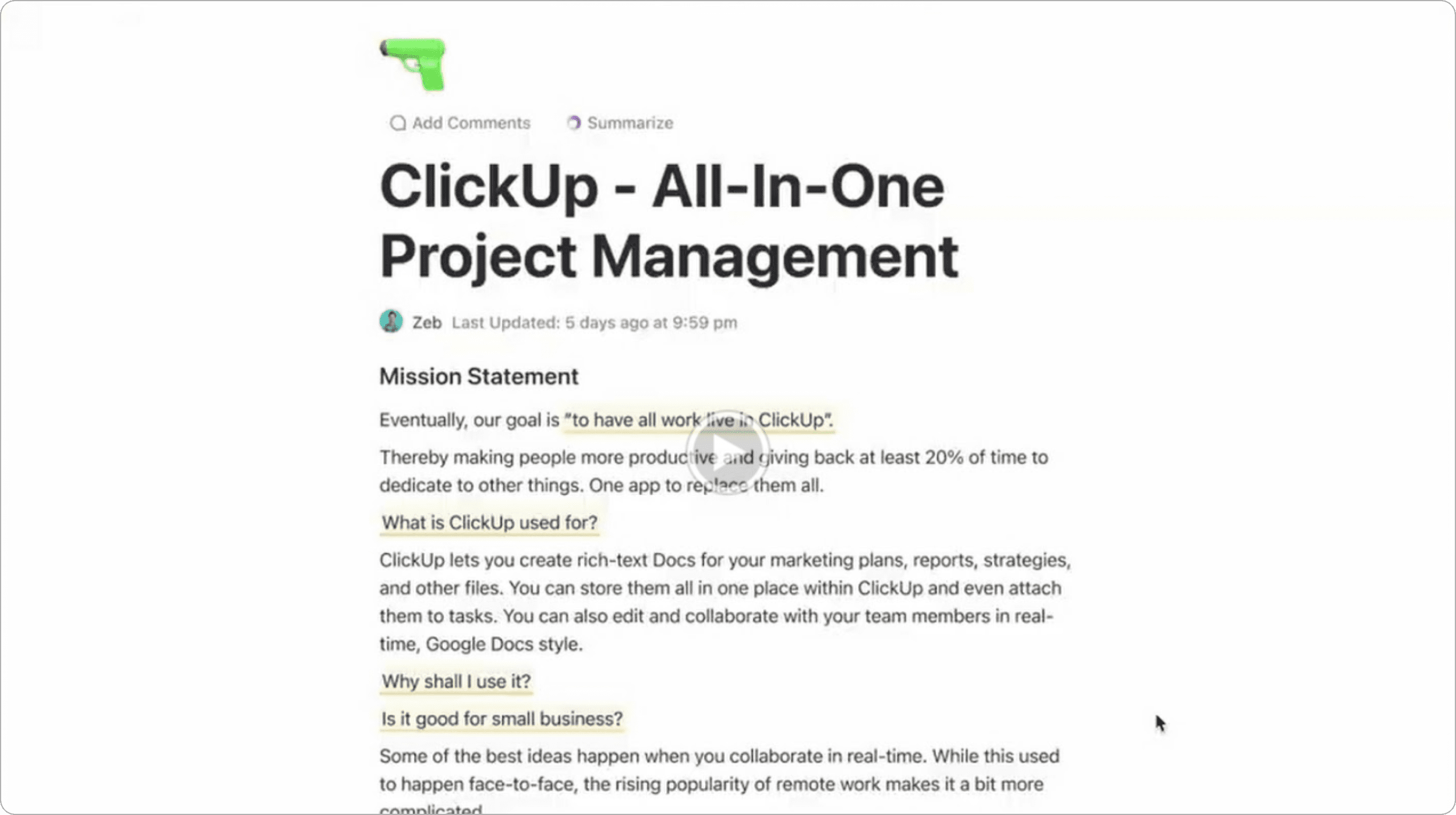 ClickUp 3.0. Productivity reimagined