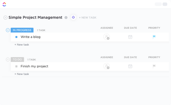 clickup project management template