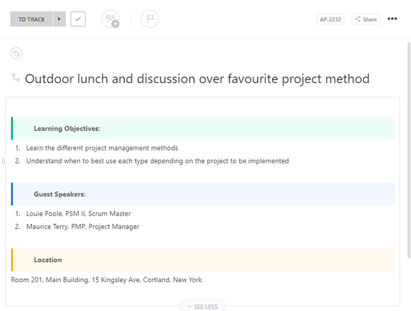 Lunch and Learn Schedule | Template by ClickUp™