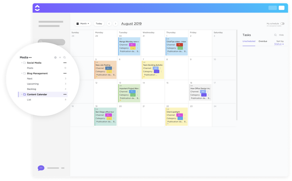 Content Calendar Template by ClickUp™