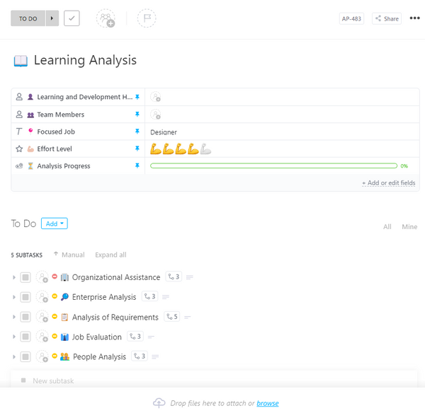 Learning Analysis | Template by ClickUp™