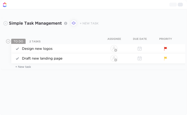Simple Task Management Template by ClickUp™