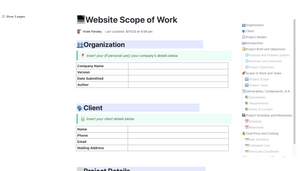 Website Scope of Work Template by ClickUp™