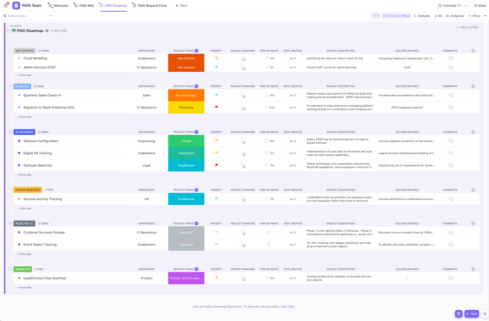 Project Management Template by ClickUp™