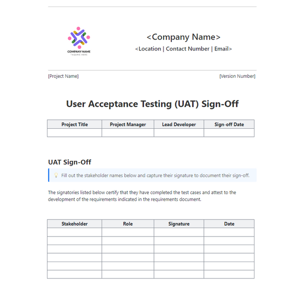 UAT Sign off Template by ClickUp™