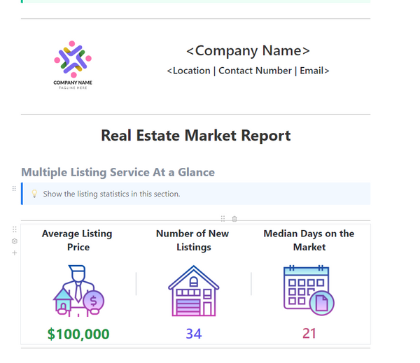 Real Estate Market Report | Template By ClickUp™