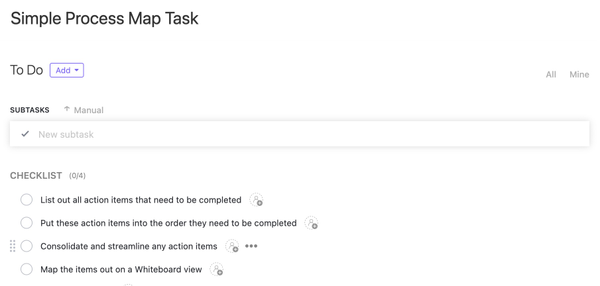 Simple Process Map Task | Template By ClickUp™