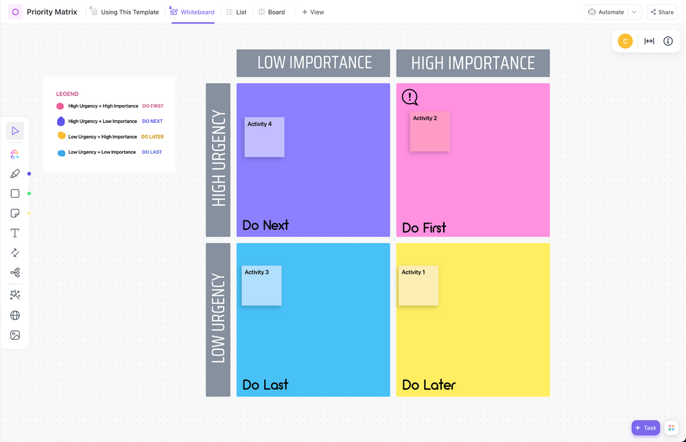 Priority Matrix | Template by ClickUp™