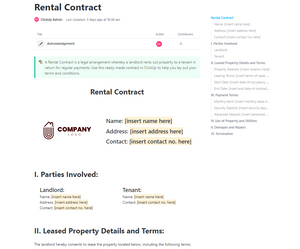 rental agreements templates