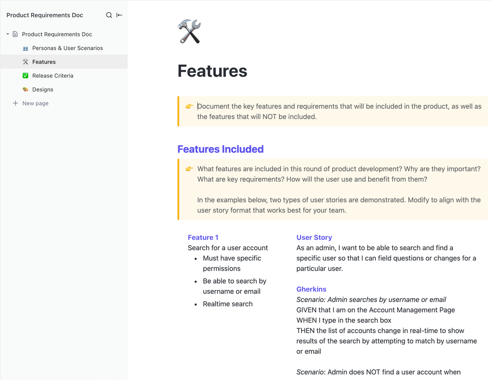 Product Requirements Doc Template by ClickUp™