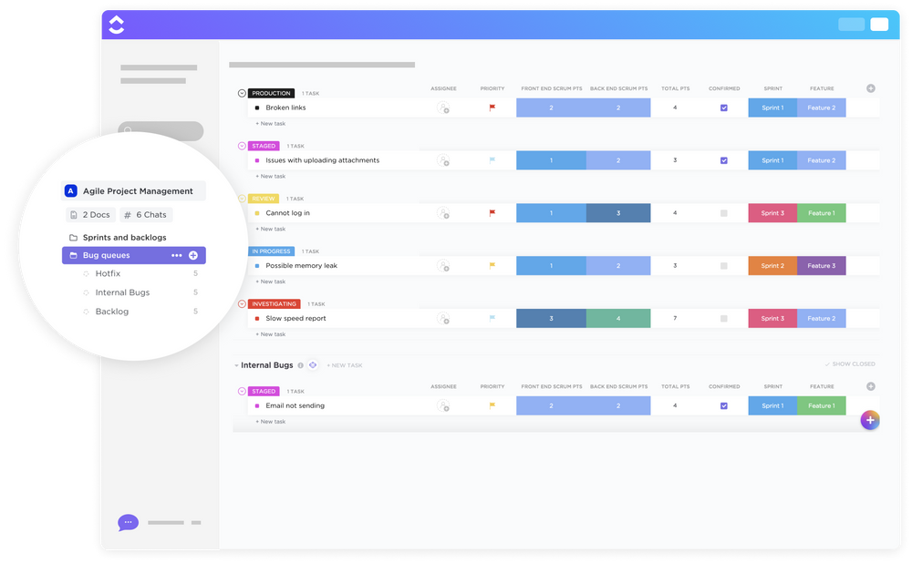 Bug and Issue Tracking Template by ClickUp™