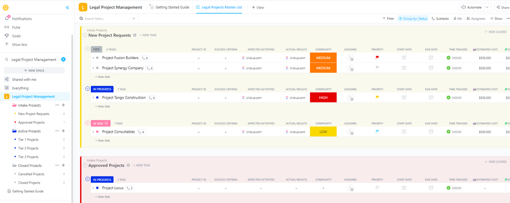 Legal Project Management | Template by ClickUp™