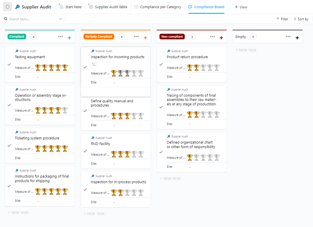 Supplier Audit Template by ClickUp™