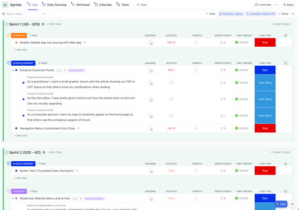 Agile Scrum Management | Template by ClickUp™