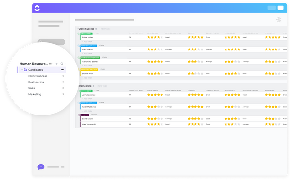 Hiring Candidates Template By ClickUp 