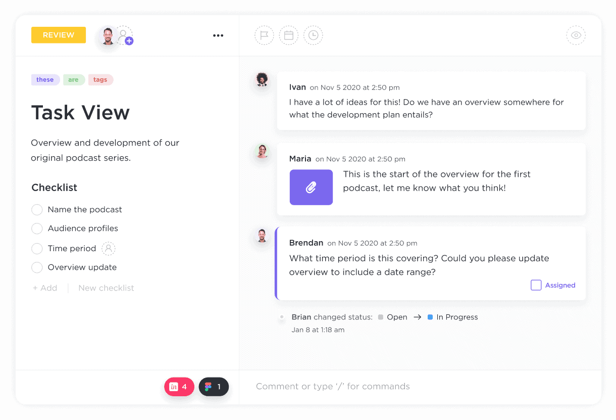 Fast-track teamwork with Comments & Chat.