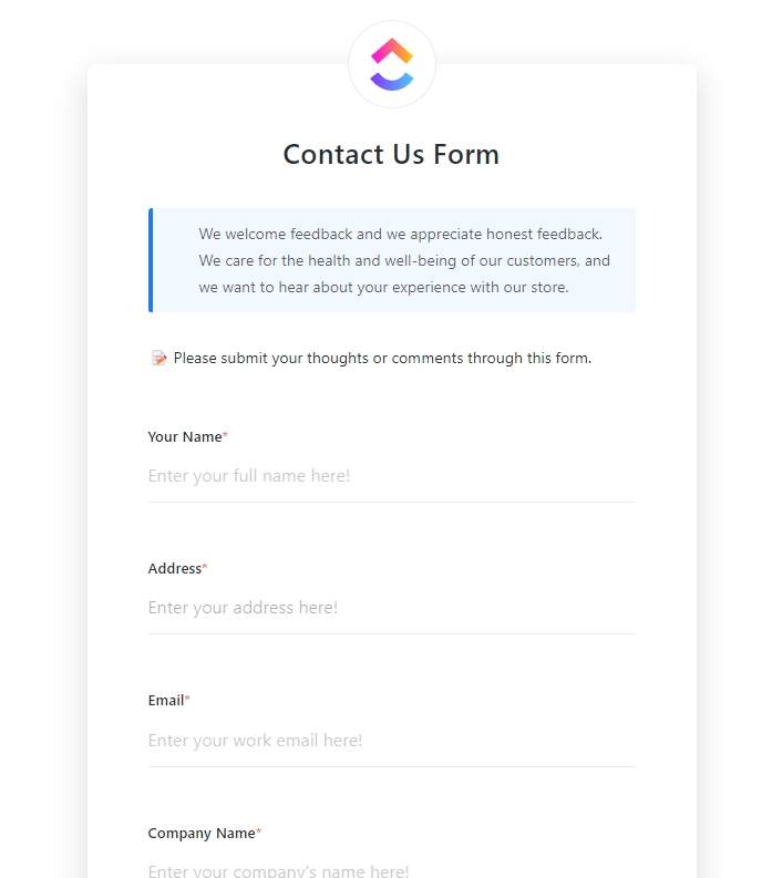 Need a highly customizable form to consolidate your 'Contact Us' messages? This template can help you organize all the submissions from your most beloved clients and soon-to-be clients, and enable you to see it in a list!