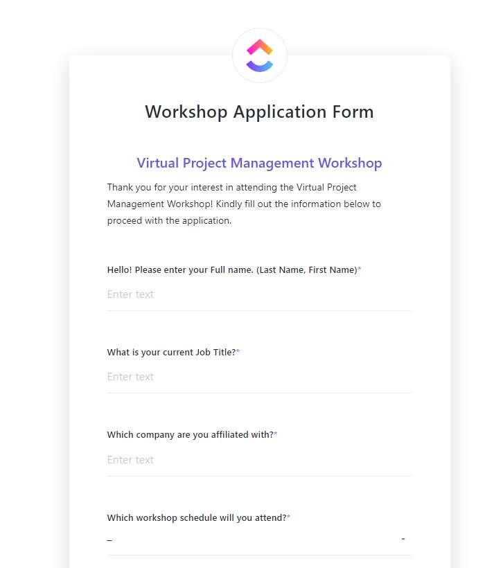 Application Form template is used to gather all the information about your attendees for an upcoming event.