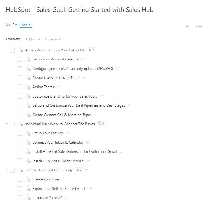 This task template guides you through the steps on how to get the ball rolling on your own Sales Goal with Sales Hub