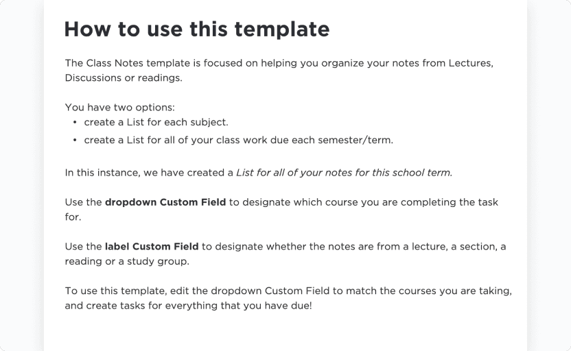 From syllabuses to grading criteria, it can be challenging to keep class notes organized. Not anymore! This template layout makes it easy to take notes according to each individual class’s requirements. 

